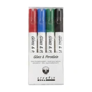 Thumbnail 4 of Creativ Company Маркер за стъкло и порцелан, червен, син, зелен и лилав, 4 броя