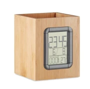 Thumbnail 4 of Office 1 Поставка за моливи Top Manila, дървена, с часовник