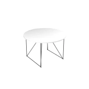 Thumbnail 1 of Заседателна маса Narbutas Air, 1200 x 1200 x 740 mm, кръгъл плот, ПДЧ 25 mm, бял меламин, черен метал