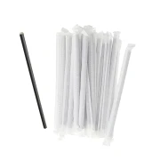 Thumbnail 1 of Сламки, хартиени, 20 cm, черни, 150 броя