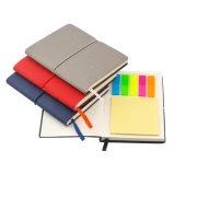 Thumbnail 2 of Office 1 Бележник Memo А6, с цветни индекси и ластик, син