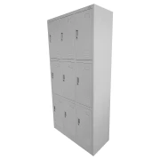 Thumbnail 5 of Гардероб RFG, метален, троен, с девет клетки, 90 x 45 x 185 cm, сив корпус, врати със сив цвят