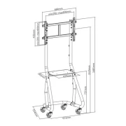 Thumbnail 3 of Стойка за дисплей Lumi TTF08-46FW, мобилна, 65''-75''