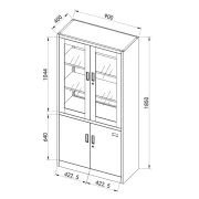 Thumbnail 5 of Шкаф RFG, медицински, метален, със стъклени врати, 90 х 40 х 185 cm, бял