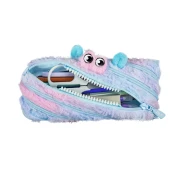 Thumbnail 3 of Zipit Несесер Furry Monster, среден, синьо-розов