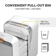 Thumbnail 7 of Шредер за унищожаване на документи Fellowes LX211, Micro-Cut, 23 L, бял, P-5, за 1-3 потребителя