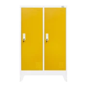 Thumbnail 2 of Гардероб RFG, метален, двоен, с две врати, 80 х 40 х 120 cm, бял, с жълти врати