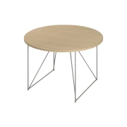 Thumbnail 1 of Заседателна маса Narbutas Air, 1200 x 1200 x 740 mm, кръгъл плот, ПДЧ 25 mm, меламин избелен дъб, сив метал