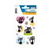 Thumbnail 2 of Herma Самозалепващи се етикети Черни котки, глитер, 1 лист