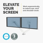 Thumbnail 7 of Стойка за 2 монитора Fellowes, с двойно рамо, до 8 kg, 32'', бяла