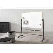 Thumbnail 4 of Rocada Бяла дъска Natural, въртяща се, магнитна, двустранна, на колела, 129 x 100 cm