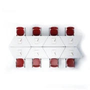 Thumbnail 3 of Ученическа маса RFG Trapez, модулна, трапецовидна, над VIII клас, 1250 х 600 х 750 mm, бял MDF плот със заоблени ъгли, сиви метални крака