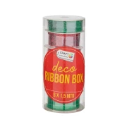 Thumbnail 2 of Craft ID Панделка, коледна, 1.5 m, червено-зелена, 6 броя