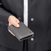 Thumbnail 4 of Hugo Boss Портфейл Saffiano, с капак и отделение за монети, сив