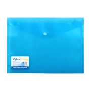 Thumbnail 2 of Office 1 Папка, А4, с копче, прозрачна, синя