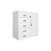 Thumbnail 2 of Кардекс RFG, метален, 1 x 5 чекмеджета, с шкаф, 90 х 40 х 90 cm, бял