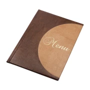Thumbnail 1 of Папка за меню, A4, винилова, 6 джоба, кафяво и бежово