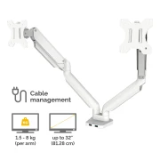 Thumbnail 4 of Стойка за 2 монитора Fellowes, с двойно рамо, до 8 kg, 32'', бяла