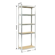 Thumbnail 2 of Стелаж RFG, метален, с 5 рафта, 800 х 400 х 2200 mm, MDF, до 200 kg
