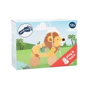 Thumbnail 4 of Small Foot Лъвче, дървена играчка за дърпане със спирала, сафари