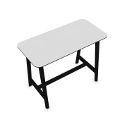 Thumbnail 3 of Висока маса Narbutas Nova Wood, 1400 x 700 x 1050 mm, MDF 26 mm, HPL бял плот, черни дървени крака