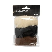 Thumbnail 3 of Creativ Company Вълна за плъстене, 3 х 10 g, черна, кафява и бяла