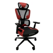 Thumbnail 6 of Геймърски стол RFG Strike, дамаска и меш, Multi-function механизъм, метална основа, до 130 kg, черно-червен
