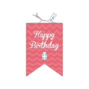 Thumbnail 1 of Gespaensterwald Картичка-таг Happy Birthday, розова