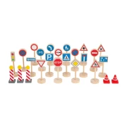 Thumbnail 2 of Small Foot Комплект пътни знаци, дървени, 25 части