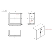 Thumbnail 2 of Шкаф RFG Monaco, 800 х 400 х 840 mm, ПДЧ, бял
