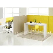 Thumbnail 2 of Висока маса Narbutas Light, 1600 x 700 x 1050 mm, ПДЧ 25 mm, бял меламин, бял метал