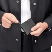 Thumbnail 4 of Hugo Boss Калъф за карти Saffiano, с 5 отделения, с цип, сив