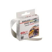 Thumbnail 1 of Безконечни етикети Colop E-Mark, гланцирани, широчина 14 mm, дължина 8 m, бели