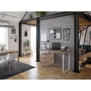 Thumbnail 2 of Офис бюро RFG Shape O, 120 х 60 х 76 cm, меламин дъб, бял метал, с контейнер