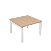 Thumbnail 1 of Ниска маса Narbutas Nova, 600 x 600 x 400 mm, квадратен плот, ПДЧ, меламин кехлибарен дъб, бял метал, крак тип U