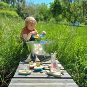 Thumbnail 6 of Small Foot Играчка Платноходка, за вода, дървена, 3 броя