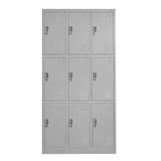 Thumbnail 5 of Гардероб RFG, метален, троен, с девет клетки, 90 x 45 x 185 cm, сив корпус, врати със сив цвят