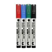 Thumbnail 4 of Creativ Company Маркер за стъкло и порцелан, червен, син, зелен и лилав, 4 броя