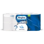 Thumbnail 1 of Тоалетна хартия Regina Gentle, целулоза, трипластова, 150 къса, 8 броя, 17.6 m