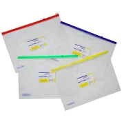 Thumbnail 2 of Office 1 Папка със син цип и джоб за визитка, А4, прозрачна