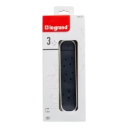 Thumbnail 3 of Разклонител Legrand Premium, 3 гнезда, 3 m кабел, максимален ток 16 A, 3680 W, сиво-бял