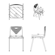 Thumbnail 4 of Ученически стол RFG Stilo, от V до VIII клас, 380 х 350 х 430 mm, полипропилен, жълт