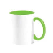 Thumbnail 1 of BESTSUB Чаша с цветна вътрешност и дръжка, 330 ml, светлозелена, с възможност за персонализация