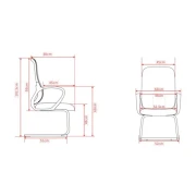 Thumbnail 6 of Посетителски стол RFG Mojito M, дамаска и меш, метална основа, до 120 kg, сиво-черен