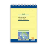 Thumbnail 2 of Gipta Block Master Пад, А5, жълт, широки редове, микроперфорация, със спирала, 100 листа