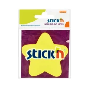 Thumbnail 2 of Stick'n Самозалепващи се листчета Звезда, неонови, жълти, 50 листа