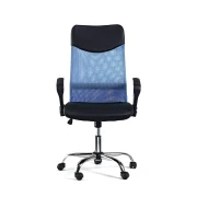 Thumbnail 1 of Директорски стол Monti HB, текстил, екокожа и меш, Tilt механизъм, до 120 kg, черна седалка, светлосиня облегалка
