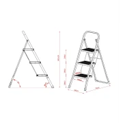 Thumbnail 3 of Стълба Twin, метална, 74 х 46 х 103 cm, 3 стъпала