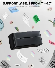 Thumbnail 2 of Принтер за етикети Phomemo PM-241-BTZ-BK, максимална широчина на етикета 117 mm