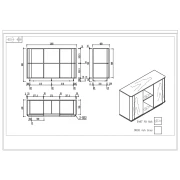 Thumbnail 2 of Шкаф RFG Lisabon, 1200 х 400 х 800 mm, ПДЧ, тъмен дъб и сиво